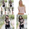 Women'S T-Shirt Sexy Women See Through Mesh Ice Silk Transparent Bottom Wear White Erotic Lingerie Club Pole Dance Bodysuit Womens D Dh5A1