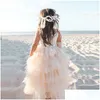 Girl's Robes Princeness Party Summer for Girls Kids Hollow Out Elegant Birthday Tutu Sling Tle Clothes Wedding 220308 Drop Livrot Dhuhy