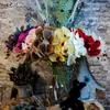 装飾的な花の花輪日焼け止めハイエンドビッグブラックブラックバタフライラン家の装飾のための特別な色の人工花新年の秋の飾りDIY HKD230818