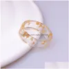 Band Rings Fashion Dried Flowers Cute Transparent Resin Ring For Women Girls Romantic Gifts Party Handmade Jewelry Drop Delivery Dhiu8