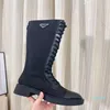 KNEE Boots Designer Long Boot Rubber Walking Waterproof lacing Leisure Thick Soled Short Booties Green Black Blue Brown