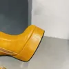 Cowhide -laarzen dikke hakken hakken 13,5 cm hoge pointy tenen dikke hakken luxe damesschoenen ontwerper schoenen fabrieksschoenen met dozen