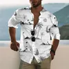 Mäns avslappnade skjortor Summer Tropical Awaiian Sirts 3D Printed Arajuku Sort Hylsa Blus Overized Tops Tee Sirt Omme Y2K Camiseta