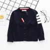 Pull Pull Automne Et Hiver Rayé À Manches Longues Col En V Tricoté Coton Pull Singlebreasted Pull Pour Enfants Bébé Garçon Cardigan x0818