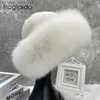 Beanie/Skull Caps Beanieskull Caps Stylish Beanie Hats for Women Winter Warm Fluffy Bone Cap Soft Outdoor Thick Natural Fur Hat Female Dome 221129 Z230819