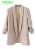 Costumes de femmes Blazers T moda femmes Bureau de mode Portez une veste de blazer Lady Vintage POCHETS DE MANDE TROIS TROIS QUEST