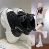 Kleiderschuhe Little White Schuhe Frauen mit hohem Top dicker alleinerer Herbst und Winter neuer koreanischer Version Matsuke Sole Dicker alleineres Freizeitschuhe J230818