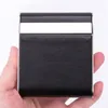 Boîte de cigarette de poche portable en cuir PU coloré en cuir en inoxydable