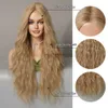 Synthetic Wigs Long Wavy Curly Blonde Wigs for Women Natural Mid Parting Synthetic Wigs Daily Use Heat Resistant Party Fake Hair HKD230818