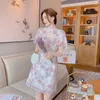 Ethnische Kleidung Adlige Frauen Drucken Blume Cheongsam Chinesische Damen Abendpartykleid Vintage Slim Daily Qipao Vestidos Elegant Qi Pao