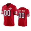 샌프란시스코의 49ers'''men 11 Brandon Aiyuk 10 Jimmy Garoppolo 5 Trey Lance 여성 청소년 스칼렛 Custom 75 번째 기념일 대체 증기 제한 저지