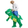 Cosplay kind volwassen unisex Boy Girl opblaasbaar groen dinosaurus kostuum Kinderen Kindergangen Performance Halloween Carnival Party 230818