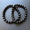 Strand Natural Black Tourmaline Stone Bracelet Minchações Redes Homens Meninas Jóias de Proteção de Proteção 1PCShipShip