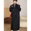 Trench-Coats féminins 2023 Earnom Automne Send Send Send Long Grey Suit Veste Tempérament de banlieue lâche Style Colle