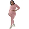 Pantalons de deux pièces pour femmes Casual Tracksuit 2 Set Color Color Color à lacets à lacets à lacets Joggers Sport Pant Suit Femme Matching Tenues
