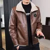 Jaquetas masculinas jacket de couro masculino moda de pele falsa casual casual slim fit motociclet bike streetwear