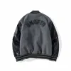 En badape Autumn New Men's Color Matching Camouflage Inner Pu Leather Sleeve Baseball Cotton Jacket Bathing Ape Hooded