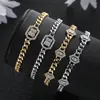 Charm Bracelets Hiphop Iced Out Cuban Links STACK BRACELET Jewelry For Women Wedding Party Cubic Zircon Aretes De Mujer Modernos B102