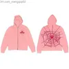 Heren Hoodies Sweatshirts Zipper Hoodie Fashion Spider Web Graphic Printing Men's Sweater Gothic Sports Coat met lange mouwen Y2K Apparel Unisex Z230819