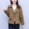 Jackets femininas roupas de primavera feminina moda coreana casaco curto solto 2023 Mulheres no estilo ocidental de mangas compridas jaqueta de lazer Windbreaker