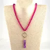 Подвесные ожерелья мода богемные племенные украшения хрустальное стекло, завязанное для женщин этническое ожерелье