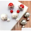 Stud Fashion Designer Double Sided Luxury Lovely Cute Zircon Pearl Earrings For Woman Girls Drop Delivery Jewelry Dhyzv