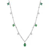 Chains 316L Stainless Steel Retro Niche Design Imitation Emerald Water Drops Zircon Ladies Necklace Fashion Exquisite Jewelry SAN1303