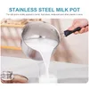 Double Boilers Single Handle Small Cooking Pot Saucepan Lid Stainless Steel Soup Baby