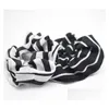 Hårtillbehör 2st/Lot Girls Classic Black and White Stripes Scrunchie Elastic Bands Womens Rope Ponyil Holder Headwear Drop Deli DHS5R