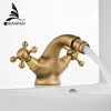 Faucets Bathroom Sink Faucets G1/2 Antique Bidet Faucet Two Ceramic Swivel Handles Water Brass Single Hole Deck Mounted Mixer Tap 7313