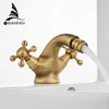 Waschbecken Wasserhähne G1/2 Antiquitäten Bidet Wasserhahn Zwei Keramik -Schwenkgriffe Wasser Messing Ein Lochdeck montiertem Mixer Tap 7313