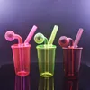 10pcs Coffee Cup Bubbler Smoking Water Bong Hookah Beaker Rigs Glass Pipes Hand Smoking Pipe with 30mm Oil Burner Pipe