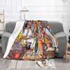 Blankets Ethiopian Painting Art Blanket Flannel Coffee Ceremony Cozy Soft FLeece Bedspread 230817