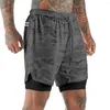 Heren shorts 20232 in 1 lopende broek mannen gym fitness Bermuda snel droge tennisbasketbal mannelijke zomer training strand bodems normaal