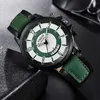 Armbanduhr 2023 XI Watch Men Green Sport Uhren Lederband Auto Date Quarz Montre Homme Reloj Hombre