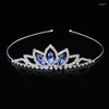 Hair Clips Silver Accessories And Crown Bridal Wedding Dresses Girls Children Colorful Crystal Rhinestone Headdress