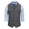 Men's Vests Autumn Business Vest Men's Clothing Male Lapel Casual Men Suit Vest With Pockets Vest Outerwear Chaleco Hombre 230817