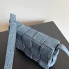 Cassettes de sac crossbody bottegvenets 7a sac en cuir authentique intrécciato denim en peau de mouton avec 15 compartiments hommes