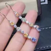 Dangle Küpe Kjjeaxcmy Fine Jewelry 925 Sterlling Gümüş Kakma Doğal Renkli Taş Taşları Kadın Destek Algılama Noble
