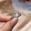 Bonnes de cluster à venir Natural et Real Opal Ring 925 Bijoux en argent sterling