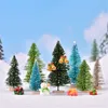 Decoratieve objecten Figurines 1 PC Artificial Christmas Tree Figurine Sisal Silk Cedar Pine Mini Miniature Micro Landschap Jaar Fairy Garden Decor 230818