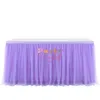 Table Skirt Black Color Tulle Tablecloth Skirting For Event Party Wedding Backdrop El Christmas Decoration