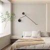 ウォールランプノルディックロングアームLEDブラックライトベッドサイドリビングルームの装飾装飾室のためのベッドルーム