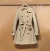 معاطف Burbrerys Women's Trench Fashion الأصلية العلامات التجارية ذات الطول المتوسط ​​Windbreaker Beige مزدوج الصدر عالي الجودة قمم معطف الغلاف من الطبقات