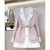 Femmes à femmes Blazers Spring and Automne Western Style Niche Unique Chic Agère de sens senior français Faux Two 230817