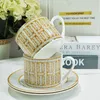 Mugs Drop Suppliers Classic Mosaic Tea Cup And Saucer Gold Ceramic Mug Creative Tableware With Gift Box 230818