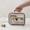 Sacs de cosmétiques 2023 Femmes transparents PVC Maquillage Portable Rangement Portable Small Travelling Toilettes Travel