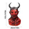 Party Masks Horror Devil Latex Mask Halloween Belial Cosplay Hellfire Beast Horns Demon Hełm Performance Kostium Party Costume 230817