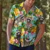 Camisas casuales para hombres hawaiian wear playa patrones de dibujos animados personalizados ropa de fiesta al aire libre