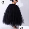 Rokken handgemaakte stock wijn rood geplooide maxi tle dames elegante grote swing long hoge taille ADT tutu rurtskirtsskirts drop levering ap dh9wj